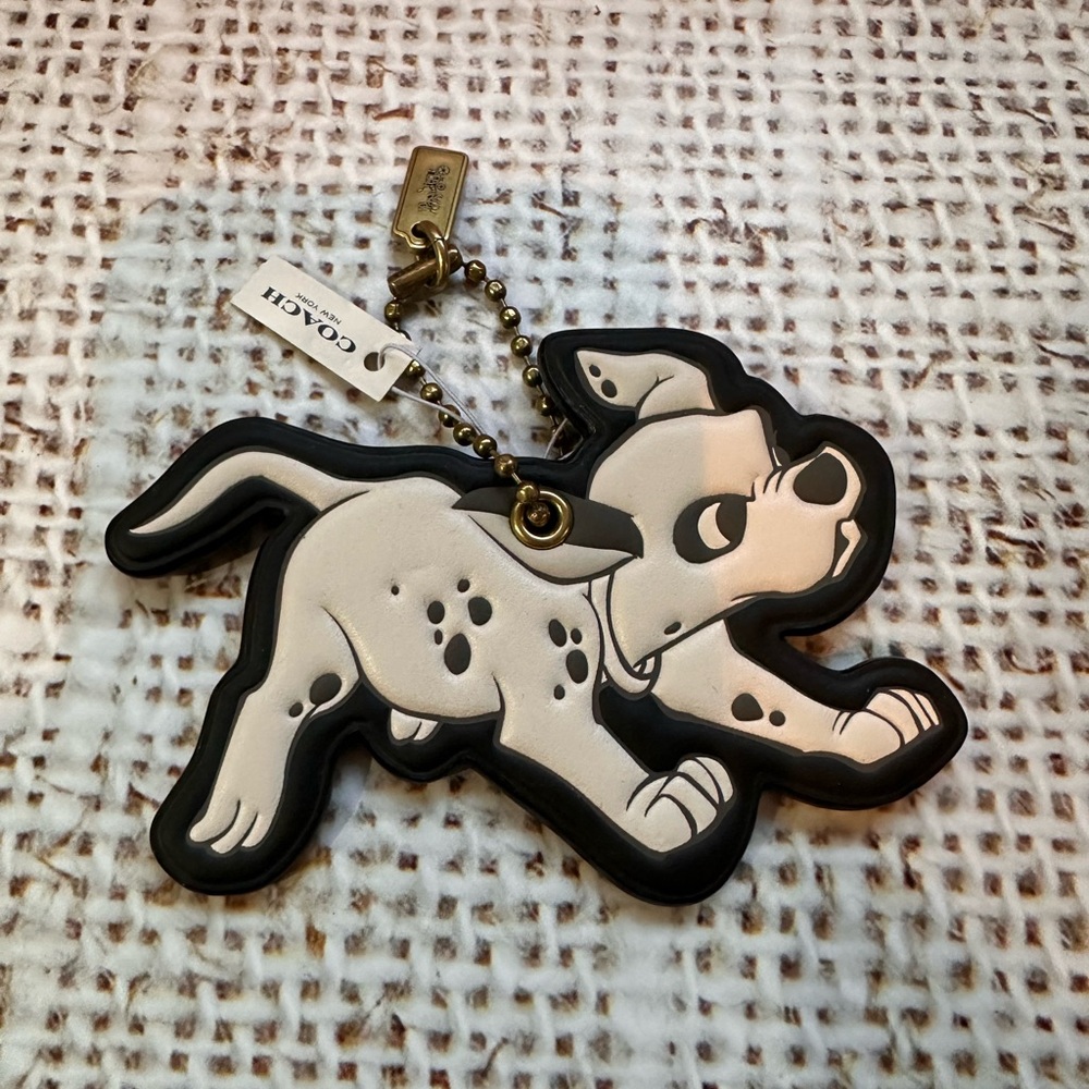 Coach Disney 101 Dalmatians leather hangtag hang tag bag charm